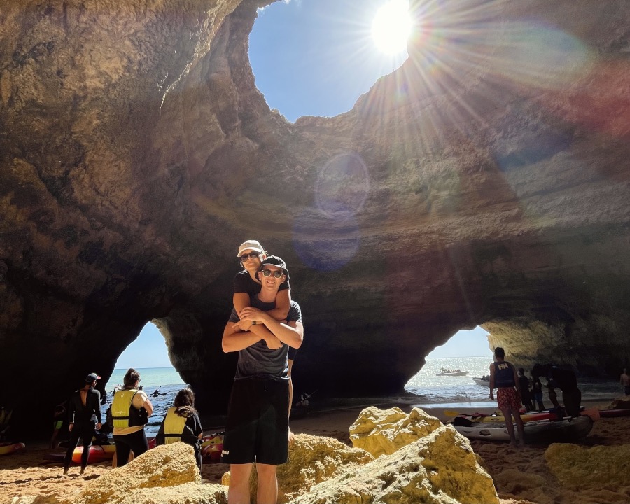 Benagil caves on a sunny day in Algarve